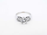 1.2 Cttw Diamond & 14k White Gold Three-stone Ring 3.1 Grams Size 7 Fw0625cxzdu
