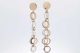 14k Yellow Gold Circular Links Drop Stud Earrings 3.2 Grams Eb0826lixsa