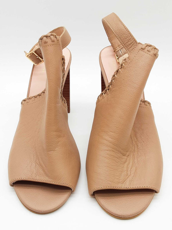 Kate Spade Taupe Tan Leather Slingback Heels Size Us 8m Do0525lxde