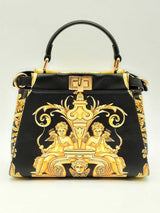 Fendi X Versace Ff Baroque Peekaboo Top Handle Bag Eb0924sxzsa