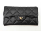 Chanel Classic Black Caviar Leather Long Flap Wallet Sd0726erzdu