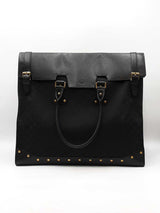 Gucci Travel Tote Bag In Black Gg Monogram Canvas Fabric & Leather Fw0925rzxdu