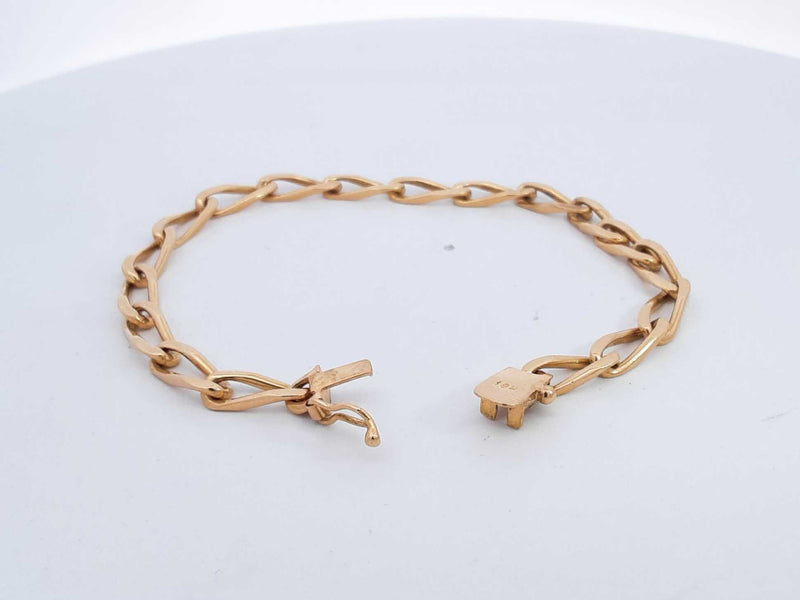 18k Yellow Gold 12.7 Grams Concave Curb Bracelet 8 In Aa0725rzxsa