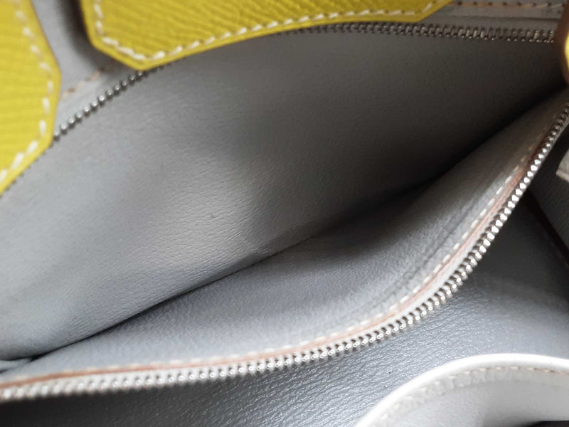 Hermes Birkin 25 Candy Lime Yellow Epsom Gray Interior Handbag Do0525lixzxde