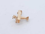 14k Yellow Gold Biplane Charm Pendant 1.9 Grams Eb0526lxzde
