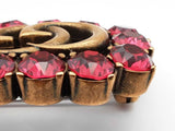 Gucci Marmont Double G Gold-tone & Red Crystal Brooch Fw1025ezdu