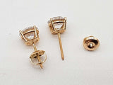 2.06 Cttw Lab Grown Diamonds 14k Yg 1.2g Screw Back Stud Earrings Do0826poxde