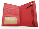 Michael Kors Jet Set Travel Red Gold Signature Logo Passport Wallet Do1025oxde