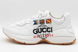 Gucci Rhyton Worldwide White Leather Sneakers Size 6 Eb0925oxzdu