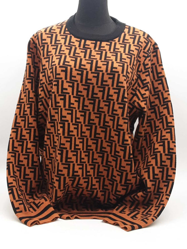 Fendi Ff Motif Orange Sweater Size Xxl Aa0525wzxsa