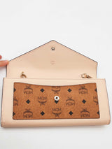 Mcm Viestos Cognac Black Love Letter Crossbody Wallet Eb1225lcrde