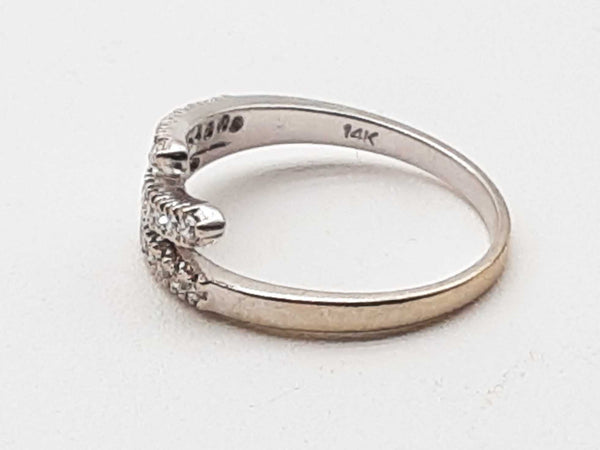 14k White Gold 2.2g Diamond Wave Fancy Ring Size 6.25 Doexde 144020012630
