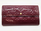 Louis Vuitton Sarah Purple Vernis Monogram Patent Leather Wallet Do0926lorde