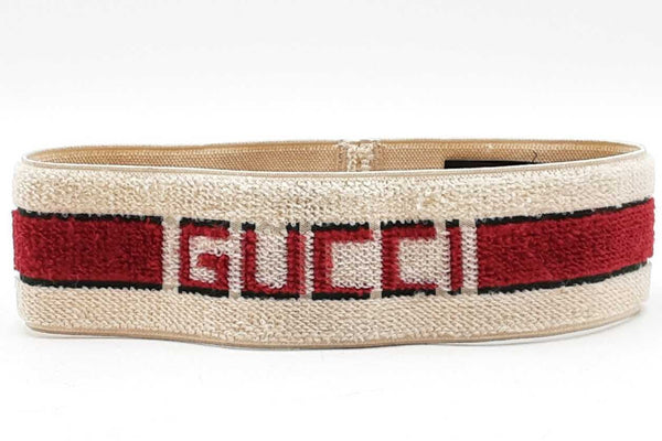 Gucci Web Terry Elastic Headband Size M 57 Eb1025rxdu