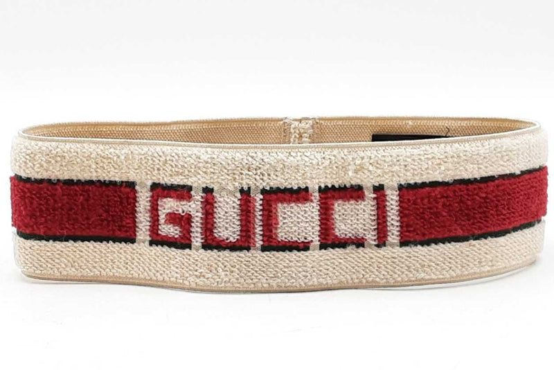 Gucci Web Terry Elastic Headband Size M 57 Eb1025rxdu