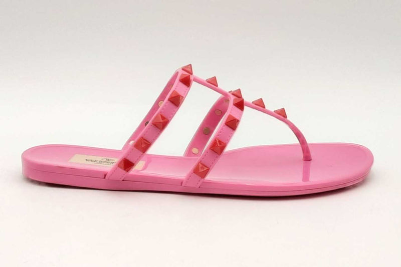 Valentino Garavani Pink Jelly Rockstud Sandals Size 35 Eb0125lxzsa