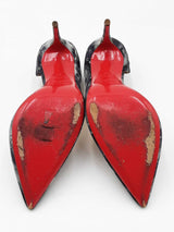 Christian Louboutin Iriza Printed Denim Pumps Size 37 Eb1225lxzdu