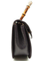 Gucci Purple Leather Bamboo Handle Chain Crossbody Bag Do0526prxde