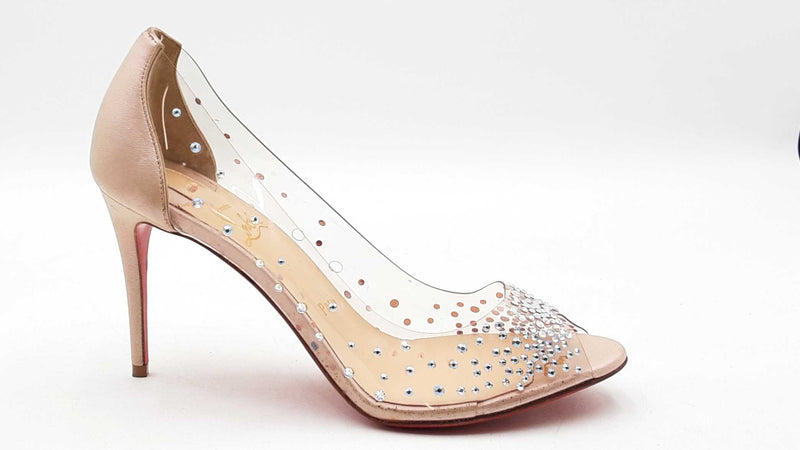 Christian Louboutin Pvc Crystal Embellished Heels Size 37  Eb1125lrxdu