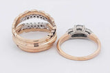 0.79cttw Diamond Wedding Set In 14k Yellow Gold 10.7 Grams Size 6.75 Eb0126ixzsa