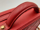 Chanel Filigree Vanity Case In Red Quilted Caviar Leather Fw0125owxzdu