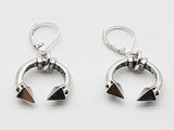 King Baby Punk Spikes 0.925 Silver 7.8g Hoop Leverback Earrings Do0726wxde