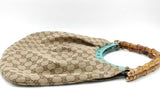Gucci Gg Monogram Canvas Bamboo Handle Hobo Shoulder Bag Eb0826wxzsa
