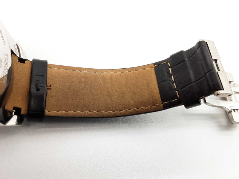 Tissot 40mm Couturier Black Dial Leather Band Steel Quartz Watch Do0725loxde