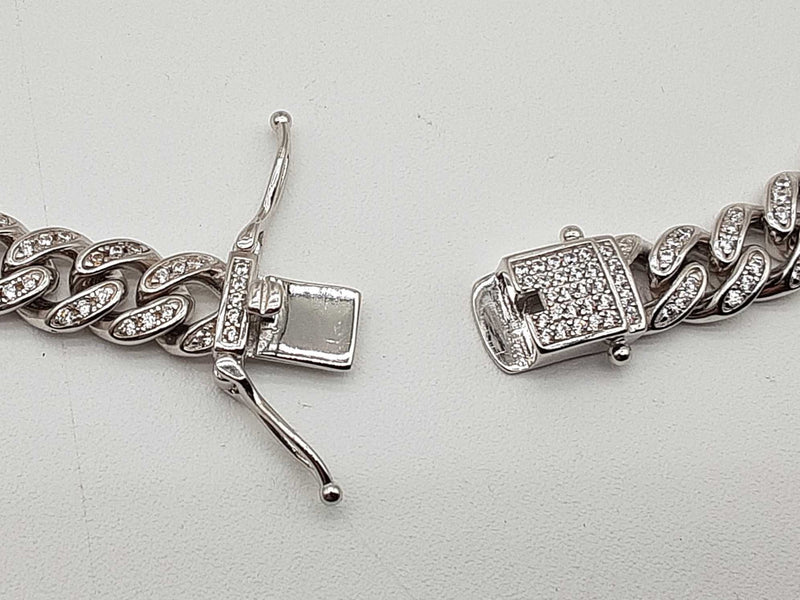 Cz 0.925 Sterling Silver 77.9g Solid Cuban Chain 22 In Do0425oxrde