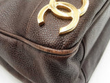Chanel Triple Coco Mark Shoulder Bag In Brown Caviar Leather Fw0426llzxdu