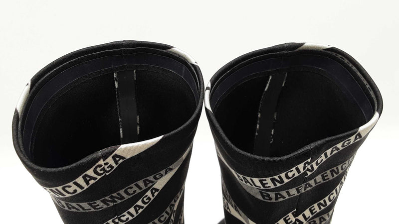 Balenciaga Losange Knife Boots In Black Logo Spandex Size Eu 38.5 Fw0925lzxdu