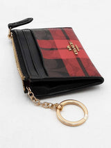 Coach Mini Skinny Id Case In Tartan Plaid Eb1125oxdu