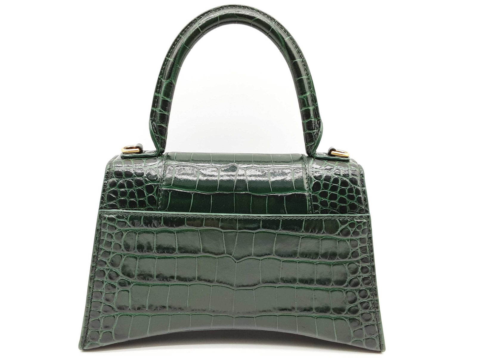 BALENCIAGA Box Calfskin Graffiti Logo Hourglass Top Handle