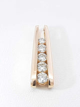 1.0 Cttw Diamond & 14k Yellow Gold Five-stone Journey Pendant 5.1 Grams Fw0726szxdu