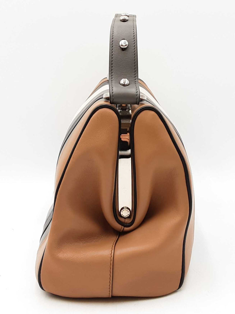 Prada Baiadera Frame Satchel Bag In Multicolor Striped Leather Fw0725wxzdu