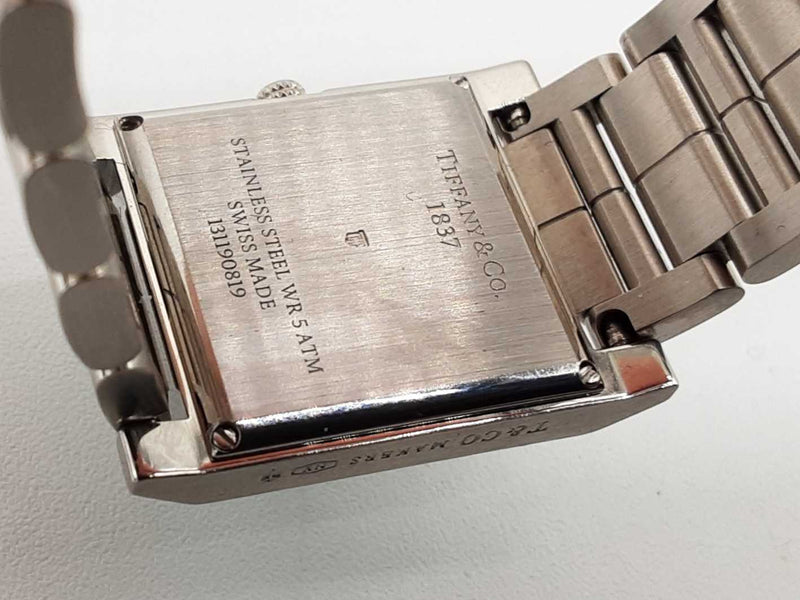 Tiffany & Co. 22 1837 Makers Square Blue Dial Steel Quartz Watch Do0725sxzde
