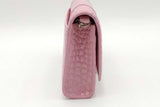 Balenciaga Hourglass Pink Crocodile Embossed Leather Chain Wallet Eb1026wrxsa