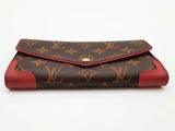 Louis Vuitton Sarah Retiro Brown Monogram Cherry Red Leather Wallet Do0926wxzde