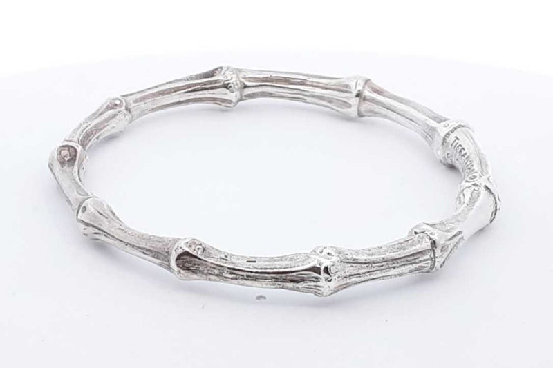 Tiffany & Co. 1996 Sterling Silver Bamboo Bangle Bracelet 46.8g Eb0624lrxdu