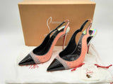 Christian Louboutin Hot Race Sling 100 Pink Suede Heels Size Eu 40.5 Do0125oxzde