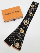Louis Vuitton Bandeau Vivienne And Beyond Black Silk Scarf Do0826orxde