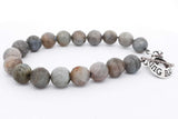 King Baby Labradorite Bead Toggle Bracelet 925 Sterling Silver 29.6 Grams 8.5 Inch Eb0526lxzsa
