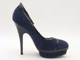 Saint Laurent Navy And Black Courts Blue High Heels Size Eu 38.5 Aa0525czsa