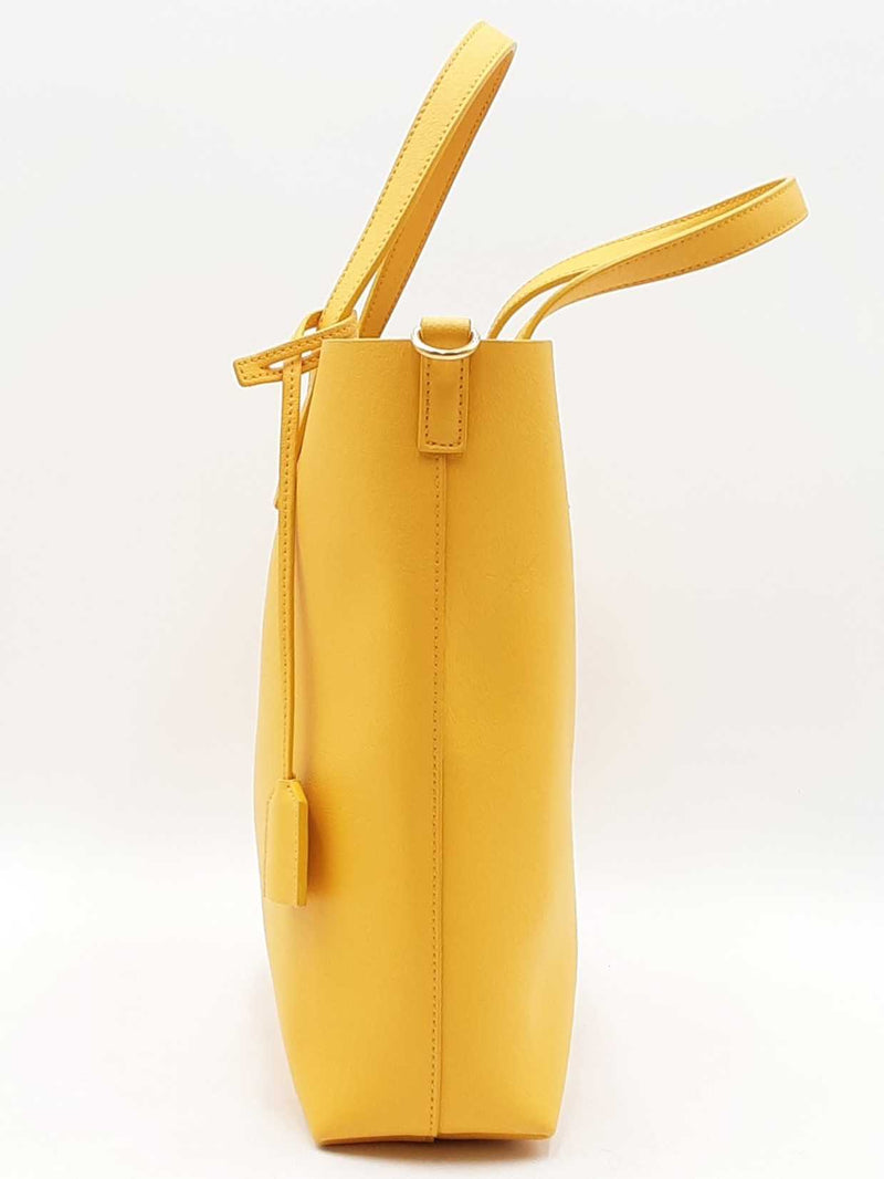 Yves Saint Laurent Yellow Leather North South Toy Shopping Tote Bag Eb1025wrxdu