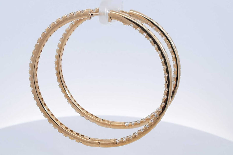 5ctw Lab Grown Diamond Inside Out Hoop Earrings 14k Yellow Gold 17.2g Eb225lrlssa