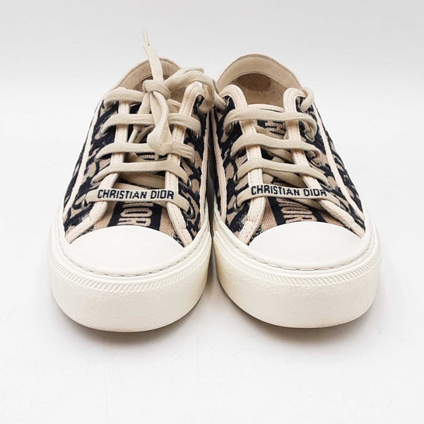 Christian Dior Walk'n Dior Blue Embroidered Cotton Size 35 Sneakers Sd0625lpzdu