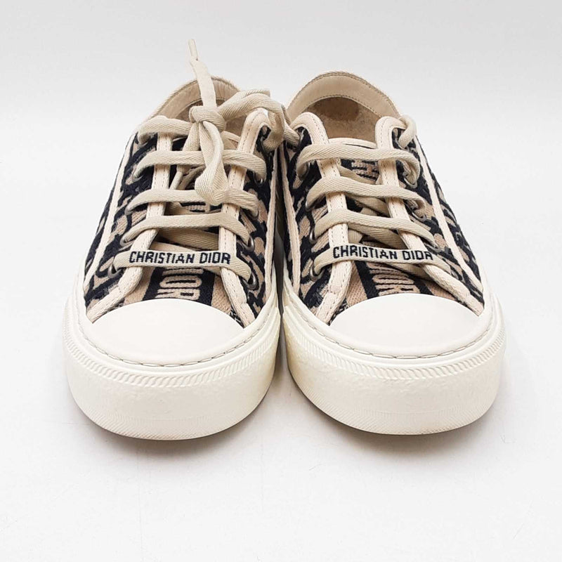 Christian Dior Walk'n Dior Blue Embroidered Cotton Size 35 Sneakers Sd0625lpzdu
