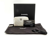 Chanel Metallic Lambskin Chevron Quilted Zip Coin Wallet Fw0225lcrdu