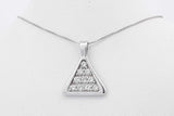 0.3cttw Diamond 14k White Gold Triangle Pendant Necklace 2.9g 21 In Eb0726olrsa