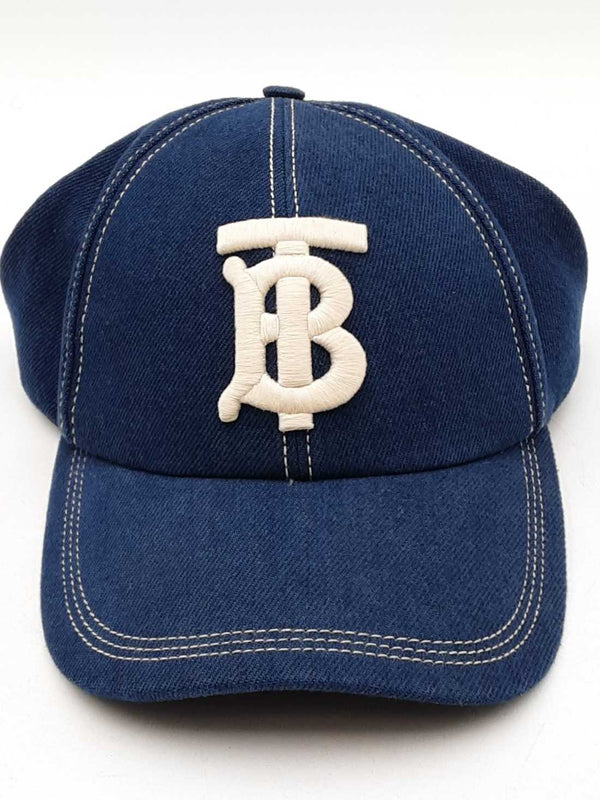 Burberry Denim Tb Monogram Baseball Cap Size Xs Eb1225lxzdu
